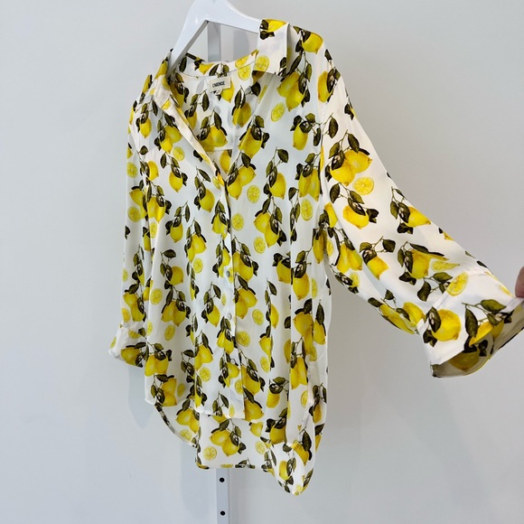 L’AGENCE LEMON PRINT SILK TOP SIZE XL NWOTS! - Picture 8 of 17